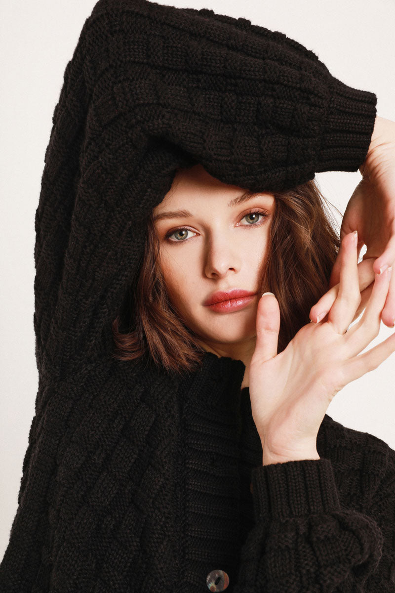 Celia Plaid Textured Cadigan