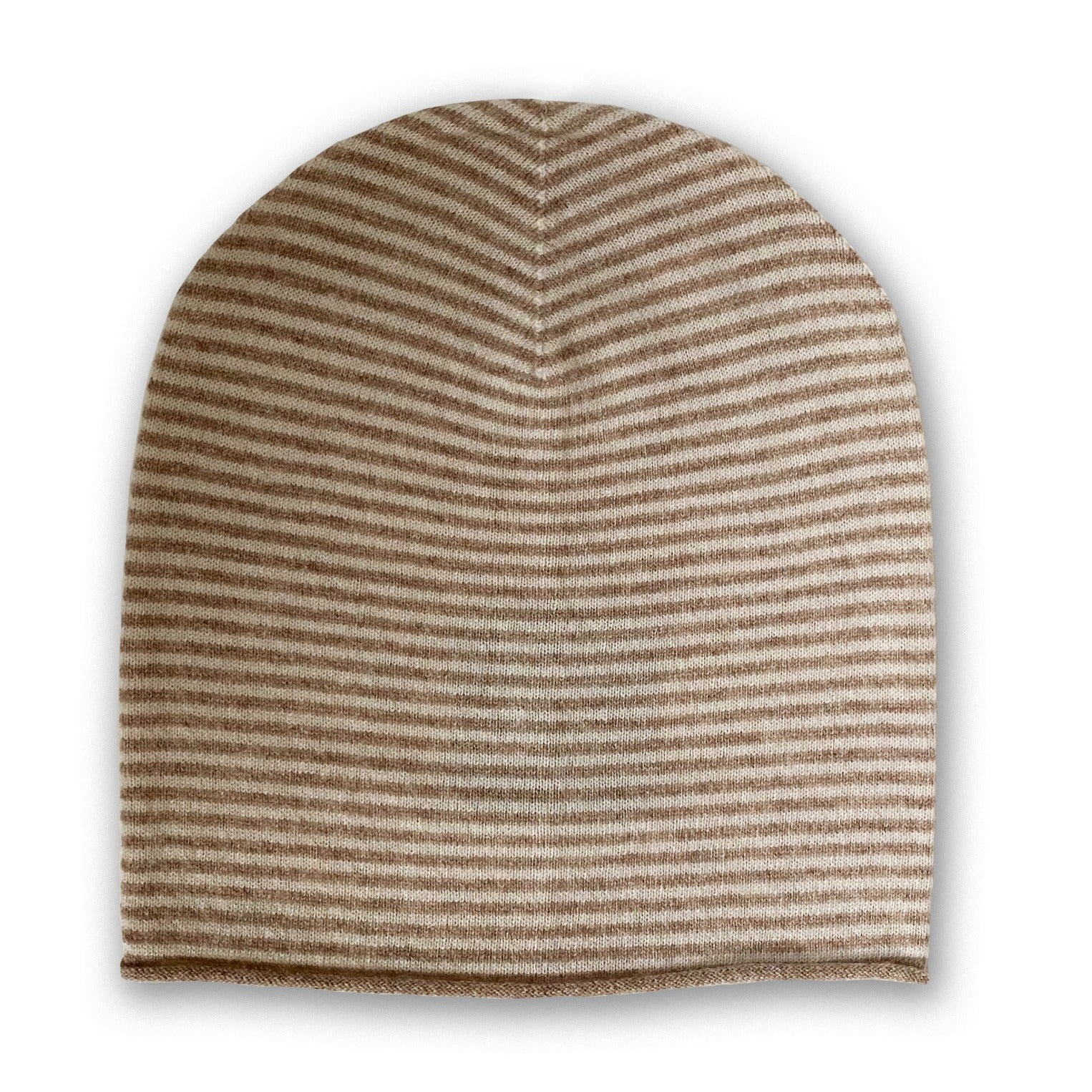 Highland Cashmere Striped Beanie Hat