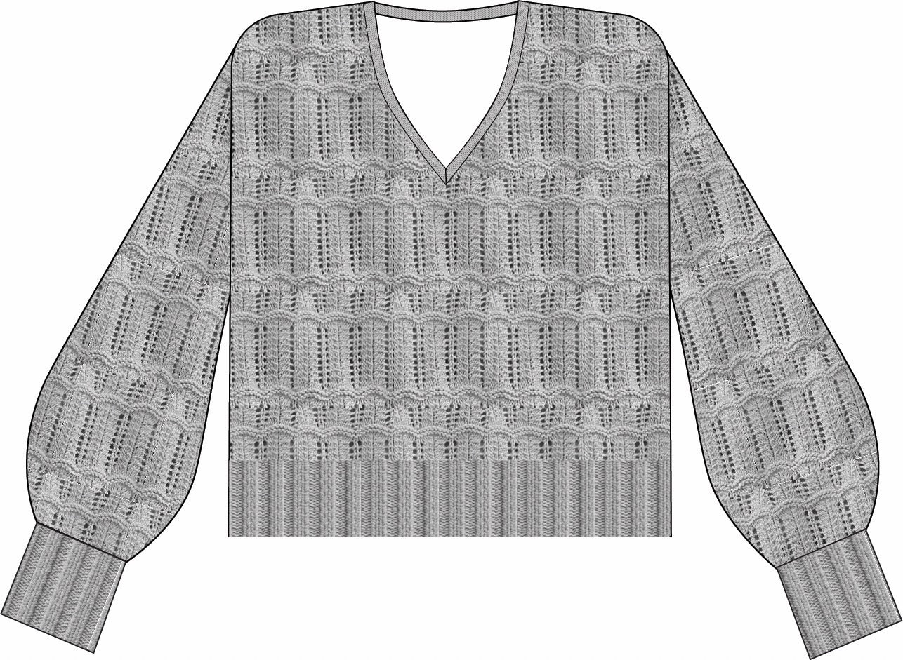 Wavy Stitch V-Neck