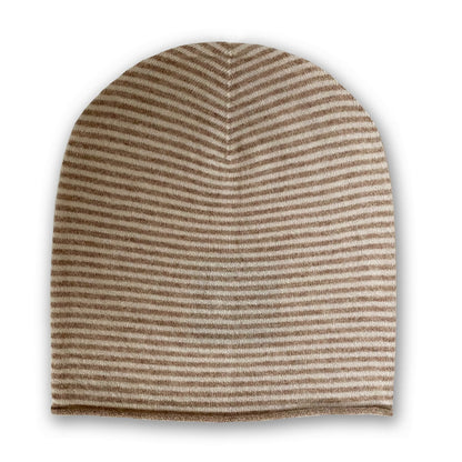 Highland Cashmere Striped Beanie Hat